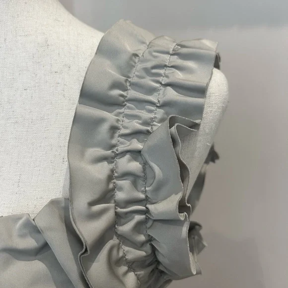 Marc Jacobs Gray Ruffled Dress with White Belt - Picture 6 of 16